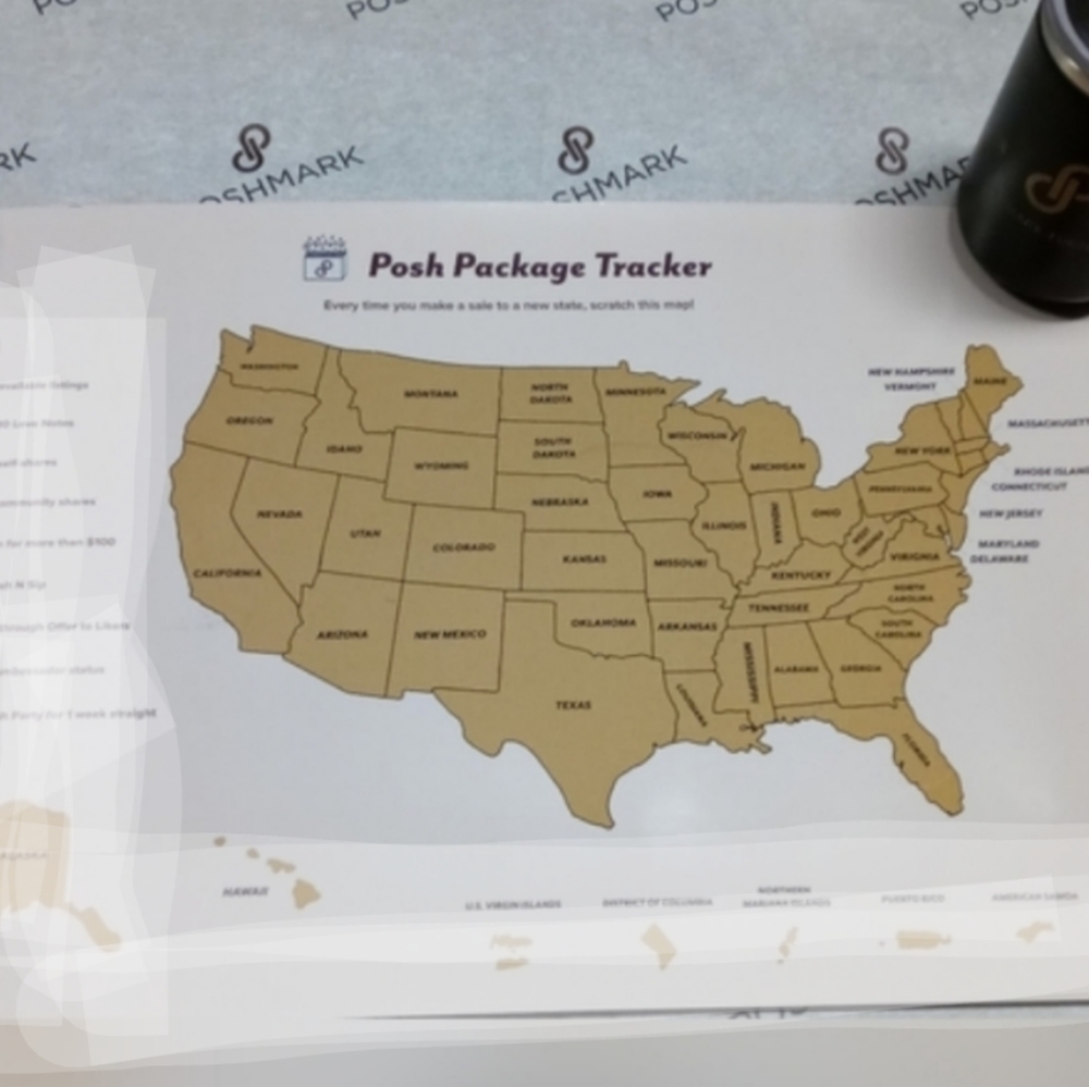 Poshmark Sales Scratch Off Map Official PM My Sales Map PM Swag